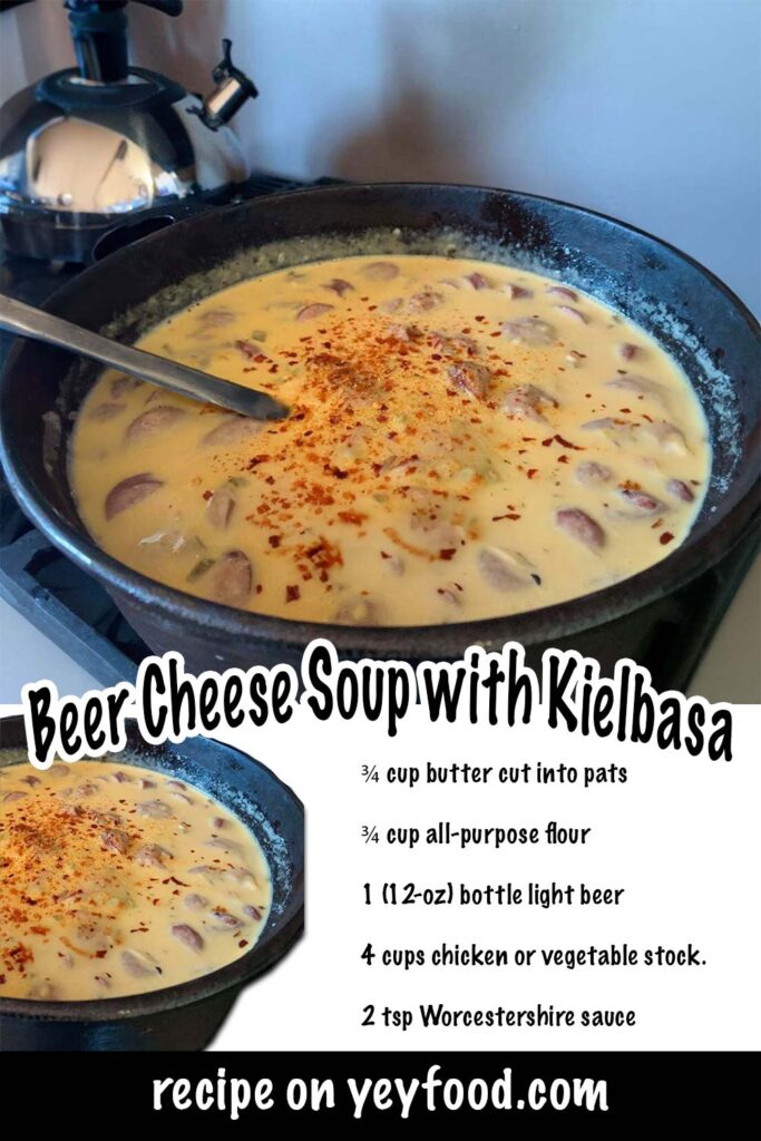 Easy Beer Cheese Soup with Kielbasa