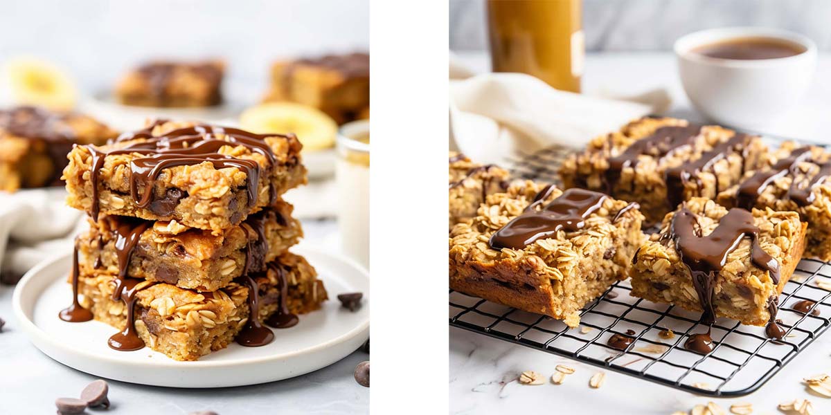 Peanut Butter Banana Oatmeal Bars - Yeyfood.com: Recipes, cooking tips