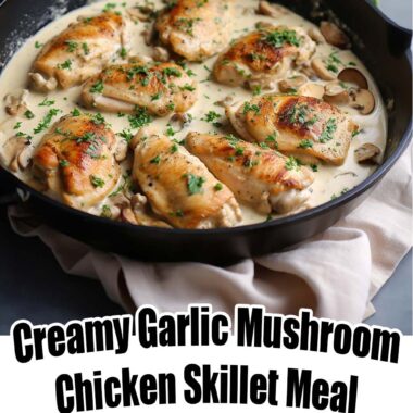 Creamy Garlic Mushroom Chicken Skillet Meal