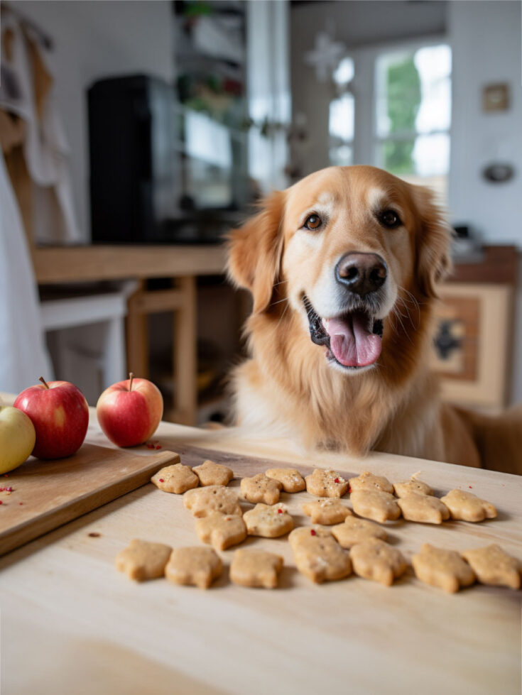 Apple And Peanut Butter Dog Biscuits