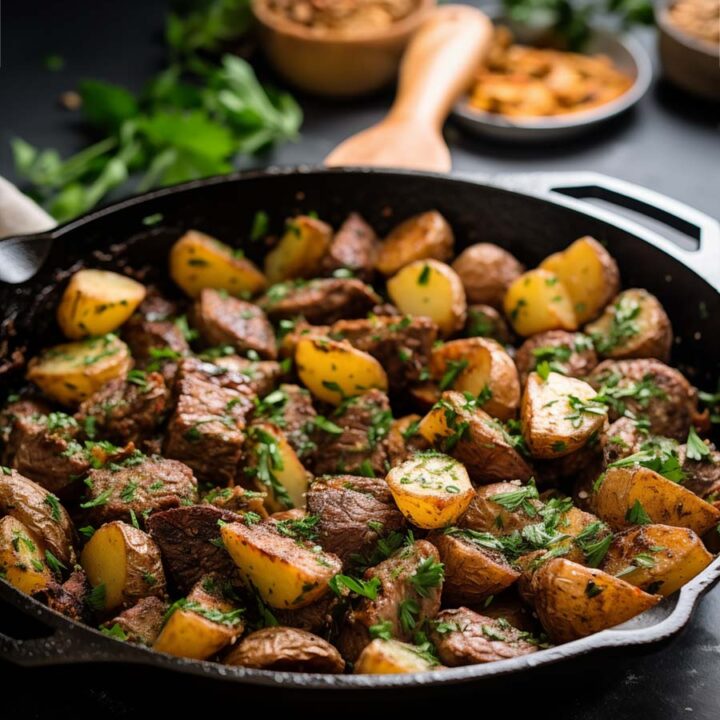 Easy Butter Steak Bites With Garlic Herb Potatoes