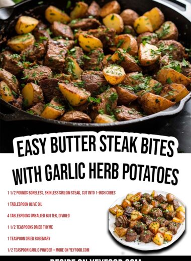 Easy Butter Steak Bites With Garlic Herb Potatoes