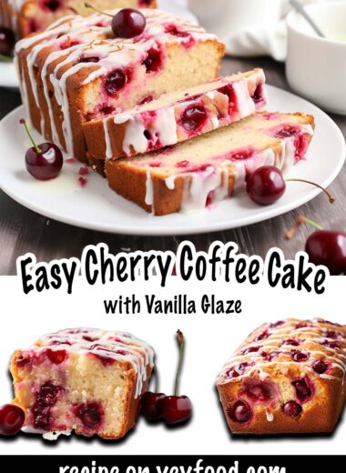 Easy Cherry Coffee Cake with Vanilla Glaze