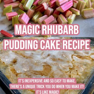 Rhubarb magic cake