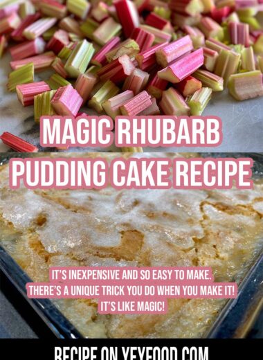 Rhubarb magic cake