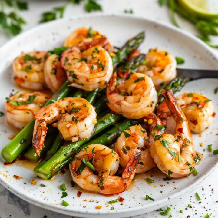 Garlic Butter Shrimp with Asparagus