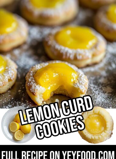 Lemon Curd Cookies on a pan sheet.