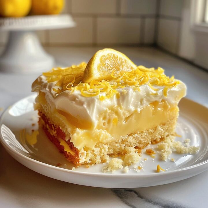 Lemon Pudding Poke Cake