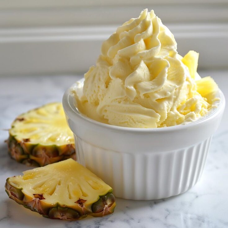 Homemade Pineapple Soft-Serve Ice Cream