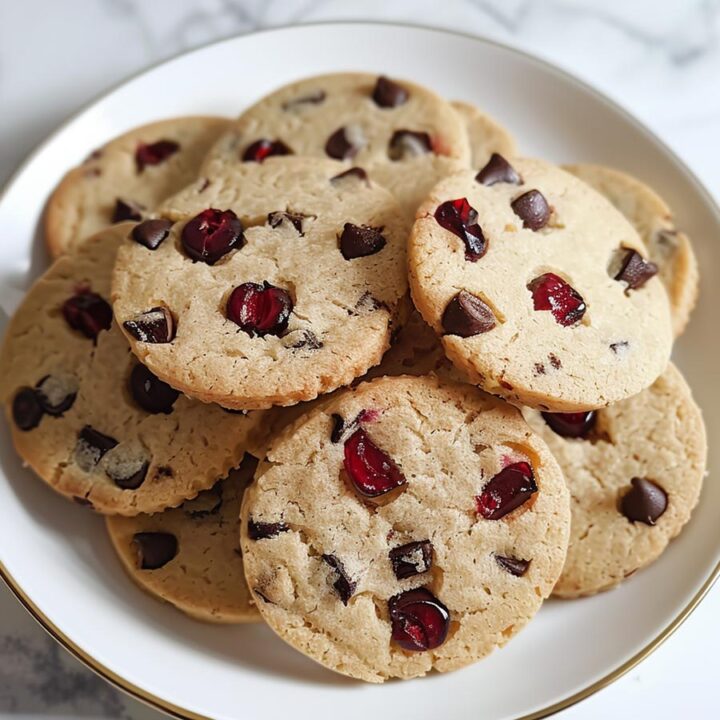 Maraschino Cherry Shortbread Cookies