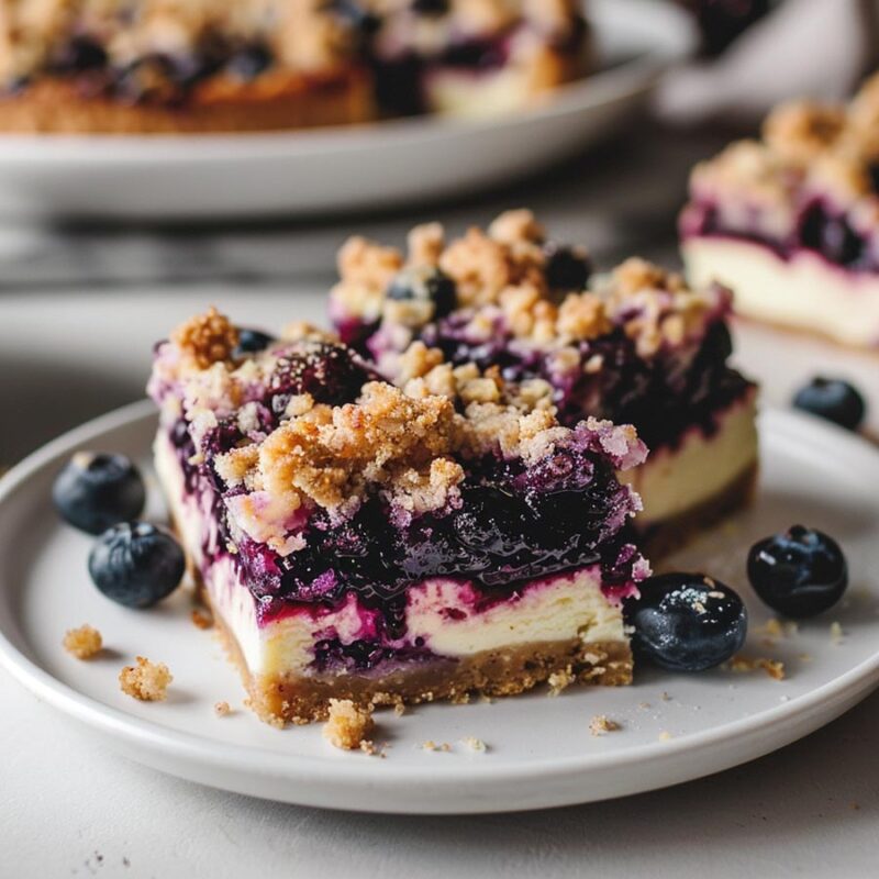 Blueberry Crisp Cheesecake Bars - Yeyfood.com: Recipes, cooking tips ...