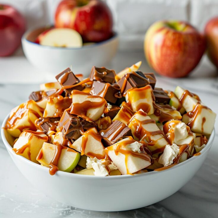 Caramel Apple Snickers Salad