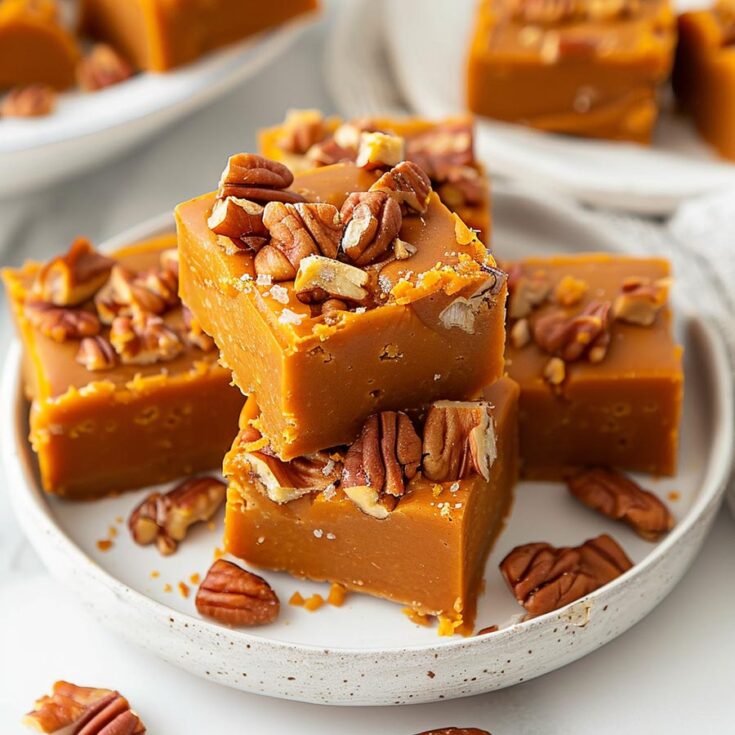 No Bake Pumpkin Pecan Fudge