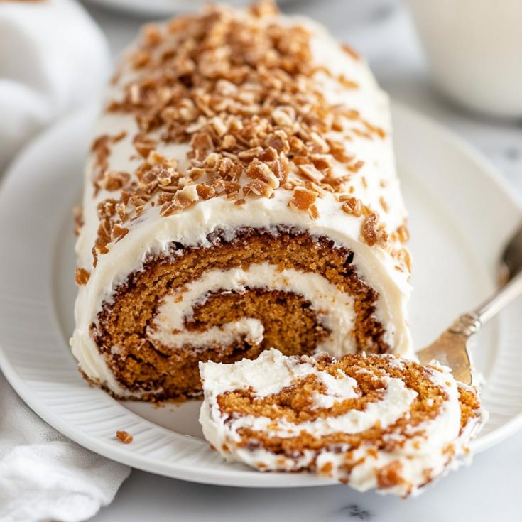 Carrot Cake Roll with Cream Cheese Frosting