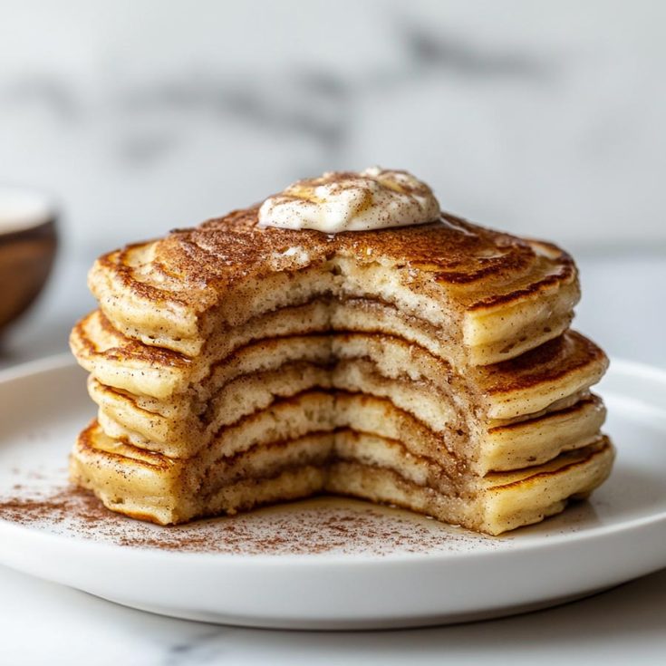 Pumpkin Cinnamon Roll Pancakes