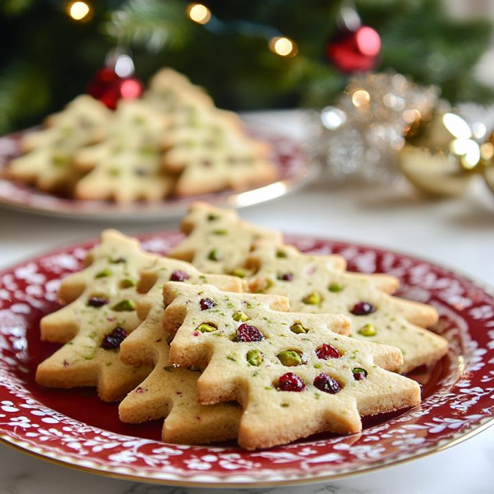 Cranberry & Pistachio Christmas Shortbread Cookies