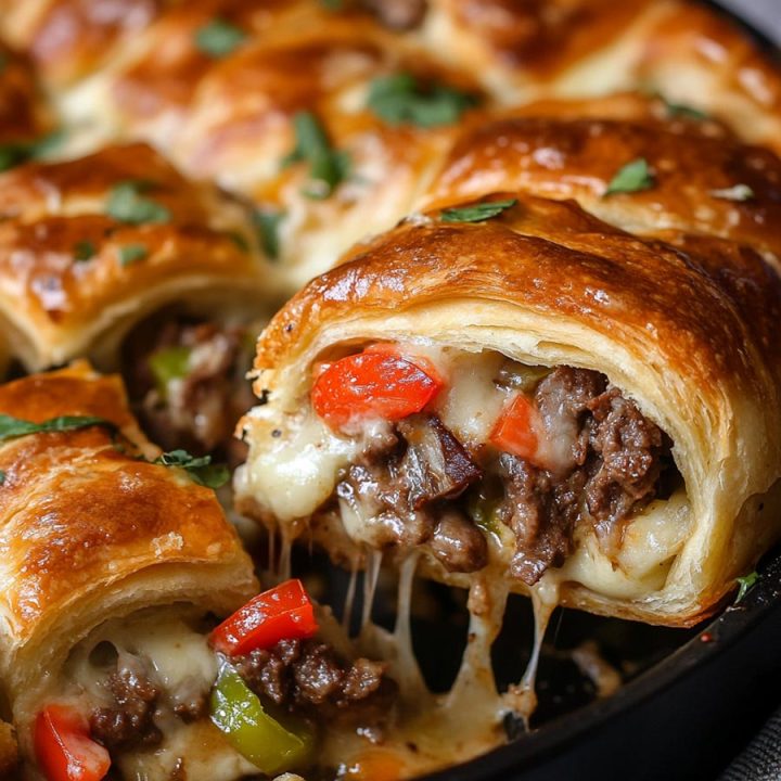 Philly Cheese Steak Crescent Bake