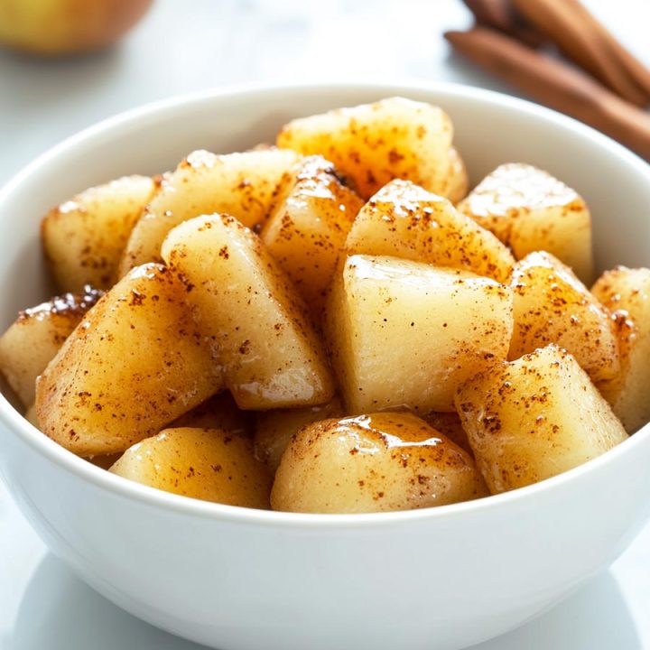 Air Fryer Cinnamon Cubed Pears Recipe Card