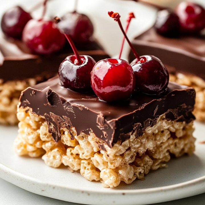 Chocolate Covered Cherry Rice Krispie Treats