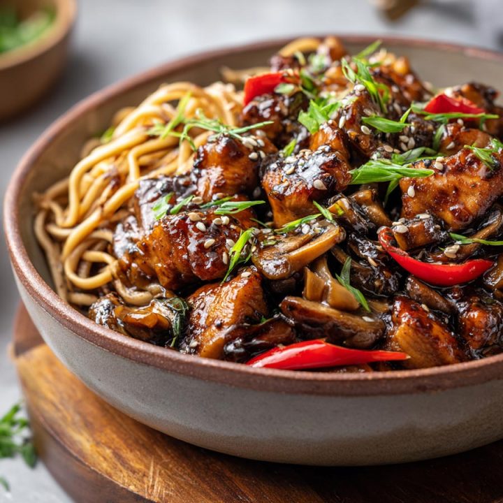 Black Pepper Chicken with Mushrooms