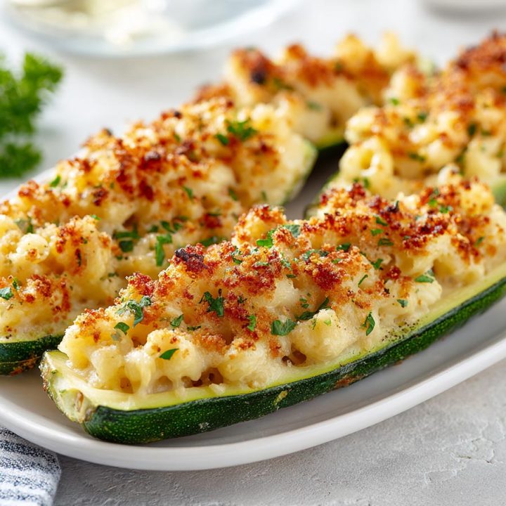 Mac & Cheese Stuffed Zucchini