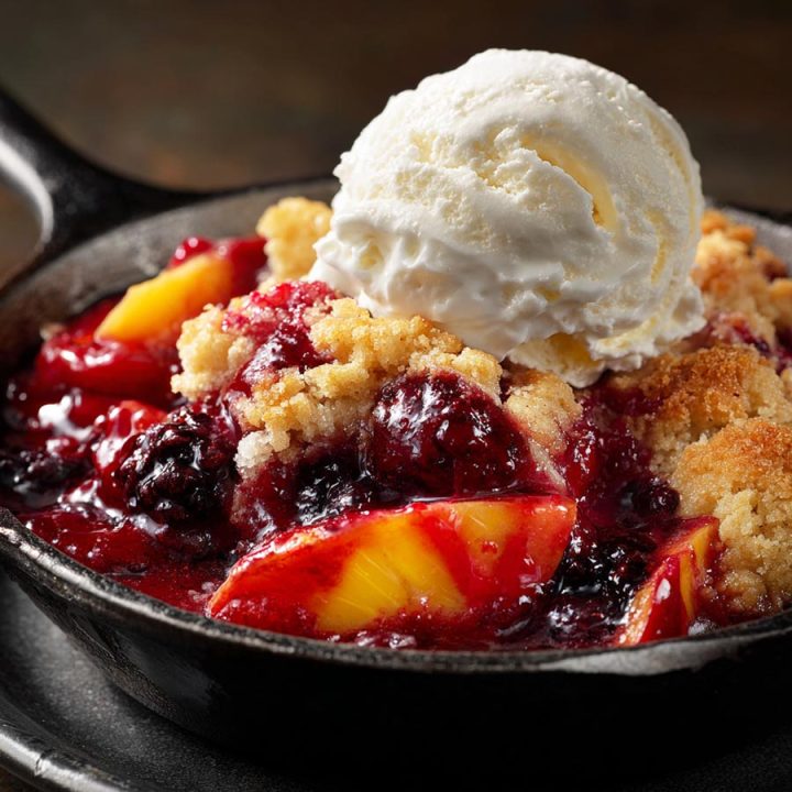Campfire Berry-Peach Cobbler