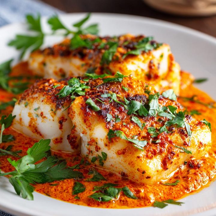 Grilled Cod with Romesco Sauce