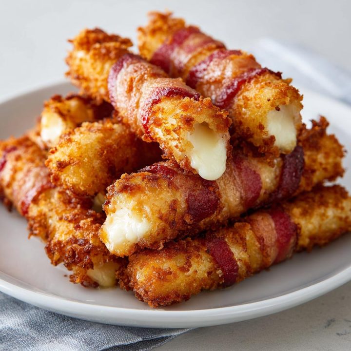 Crispy Bacon-Wrapped Mozzarella Sticks