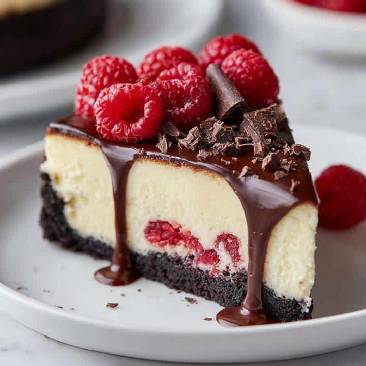 Dark Chocolate Raspberry Cheesecake