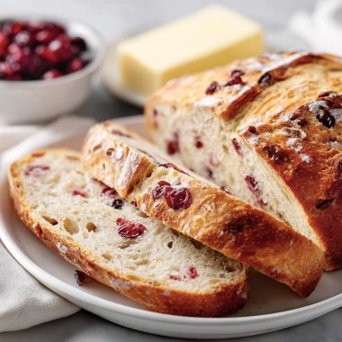 Crusty Cranberry Nut No Knead Bread