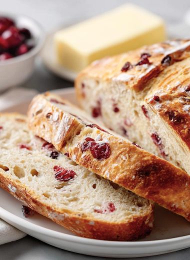 Crusty Cranberry Nut No Knead Bread