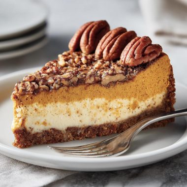 Pumpkin and Pecan Cheesecake Pie
