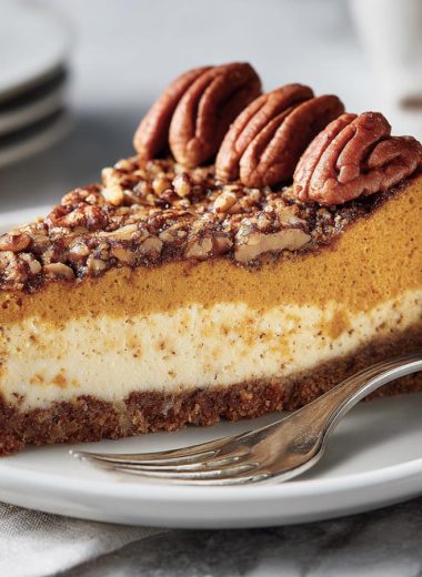 Pumpkin and Pecan Cheesecake Pie