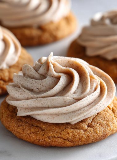 Soft Pumpkin Cookies with Cinnamon Frosting