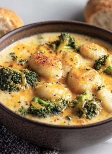Broccoli Cheddar Gnocchi Soup