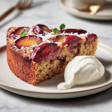 Spiced Plum and Coconut Cake