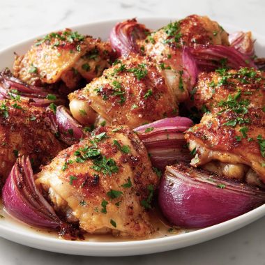 Sheet Pan Roasted Red Onion Chicken