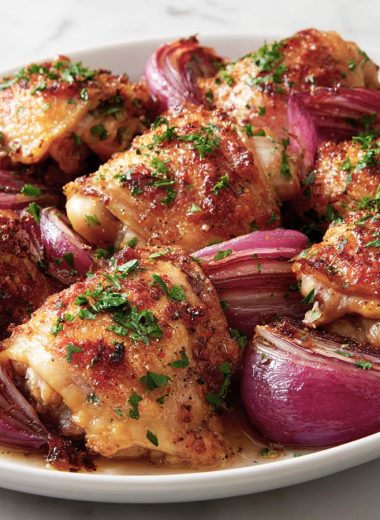 Sheet Pan Roasted Red Onion Chicken