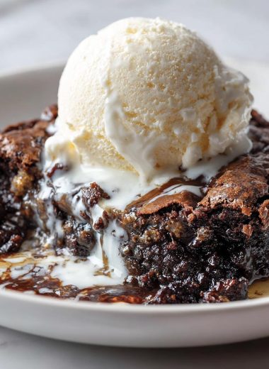 Skillet Fudgy Brownie Pudding