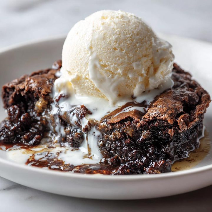Skillet Fudgy Brownie Pudding