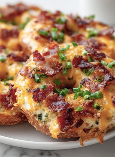 Creamy Bacon Cheddar Bagels