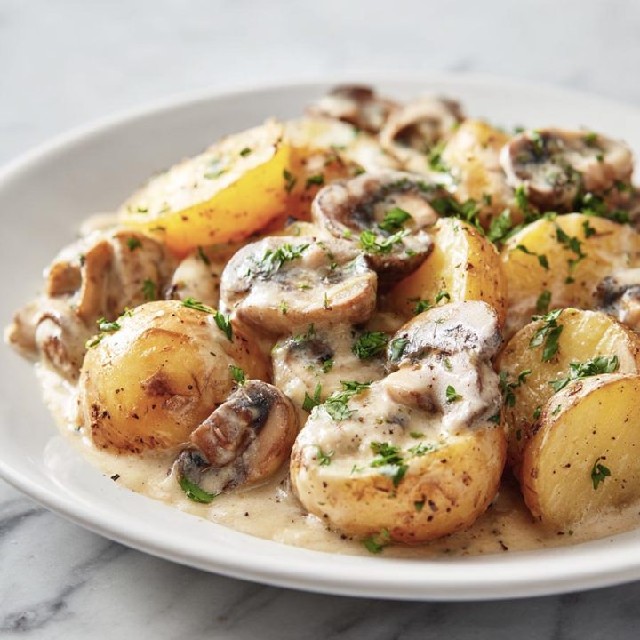 Slow Cooker Mushroom Potatoes