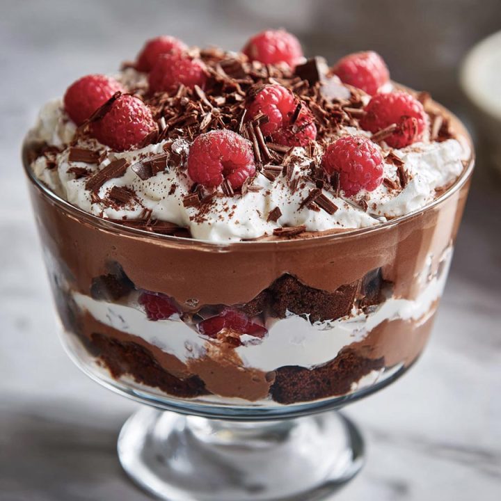 Triple Chocolate Trifle With Raspberries