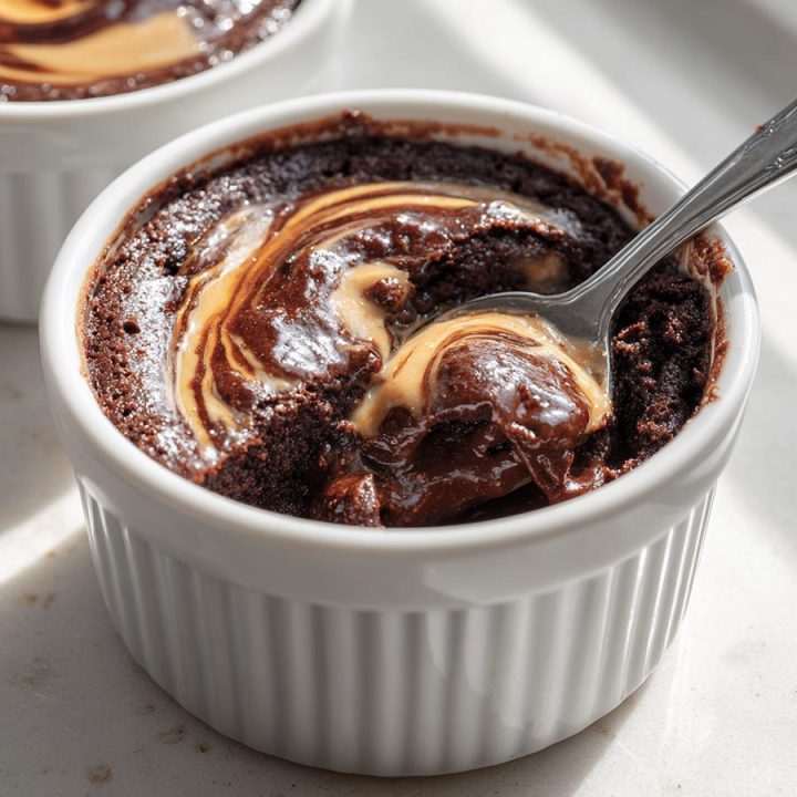 Salted Peanut Brownie Puddings