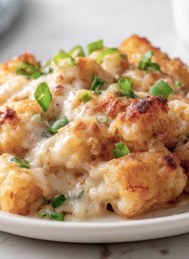 Chicken Alfredo Tater Tot Casserole